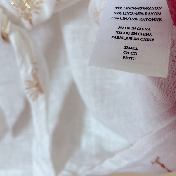 Rails- Thea Linen Tie Front Golden Palms Top - Picture 7 of 10